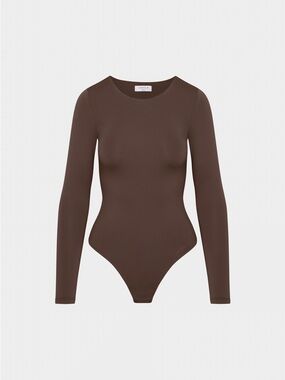 NWT Original Contour Prosperity Crew Bodysuit In Rich Mocha Brown XS